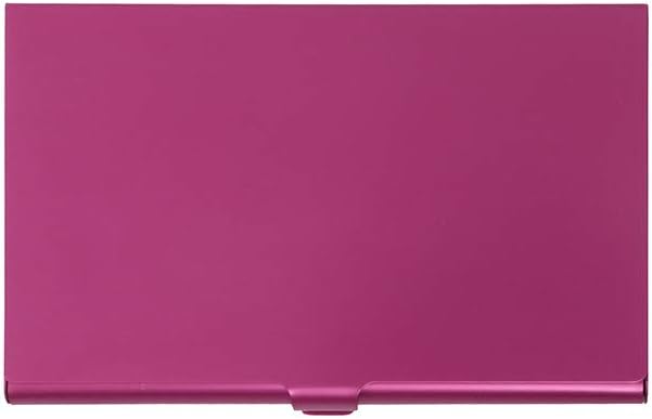 LEKODE Men Creative Holder Metal Box Steady Cover ID Credit Business Card Case(Hot Pink)