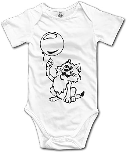 Unisex Cat Pop Balloon Logo Baby Rompers Baby Onesie Short Slev