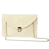 HDE Women's Envelope Clutch Purse Handbag (Cream)
