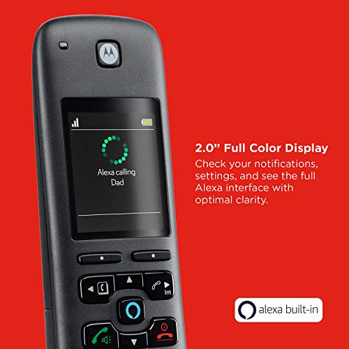 Motorola AXH02 Cordless Phone with Alexa Builtin and Call Block for