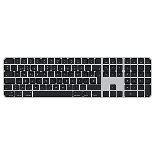 Apple Teclado Magic Keyboard con Touch ID y Teclado numérico: Recargable, con conexión Bluetooth y Compatible con Ordenadores Mac con Chip de Apple; Español, Teclas Blancas