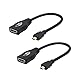 VCE Micro HDMI to HDMI Adapter Cable 2-Pack, 4K Micro HDMI Male to HDMI Female Adaptor 3D HDMI Converter - 8 Inch