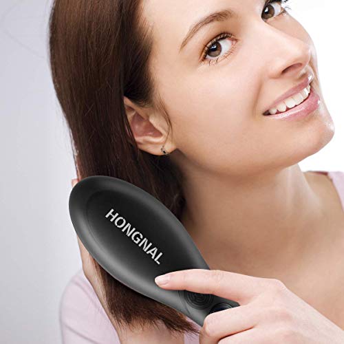 HONGNAL Hair Straightener Brush with Anion Ceramic Iron, Straightening Brush Comb Anti-scald Faster Heating, 110-240V Hot Combs Hair Straightener Auto Shut Off Digital Controls - Thumbnail 7