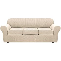 H.VERSAILTEX 4 Piece Stretch Couch Covers for 3