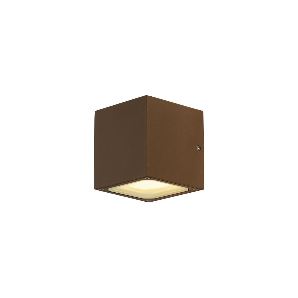 SLV Surface-Mounted Wall Light SITRA Cube/Illumination for Walls, Paths, entrances, LED Outdoor spot, Surface-Mounted Outdoor Light, Garden lamp / GX53 IP44 9W Rust — image 1