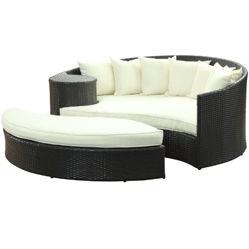 Modway Taiji Outdoor Patio Daybed in Espresso White - Thumbnail 7