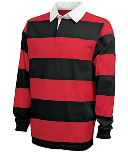 Charles River Apparel Unisex-Adult's Classic Rugby Shirt, Black