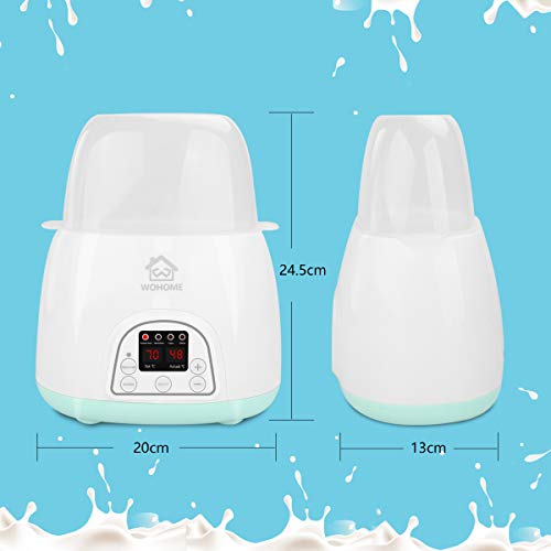 Bottle Warmer Sterilizer, WOHOME 5-in-1 Baby Bottle Warmer with Rapid Heating Warm Milk Formula Heat Food Defrost, LED Display and Accurate Temperature Control, White - Thumbnail 4