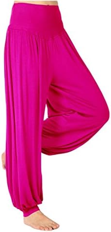 Chendvol Women's Modal Cotton Soft Yoga Sports Dance Harem Pants (X-Large, Rose Red)
