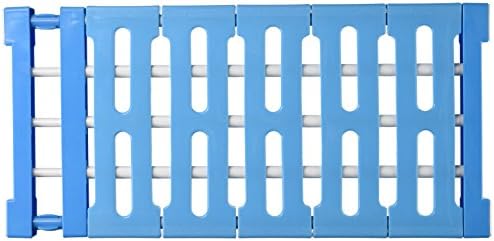 Gogglire Innovative Telescopic Tiered Storage Rack Closet Space Separator for Kitchen, Bathroom, Living room, Balcony, Corridor Free Drill Multifunction Plastic Racks, 38 - 55cm, Blue