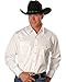 ELY CATTLEMAN Men's Dobby Solid Western Dress Shirt White Large