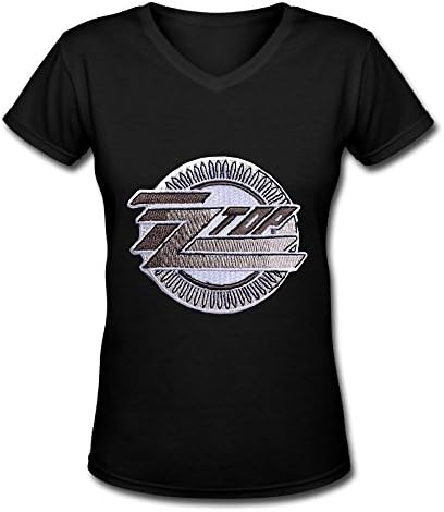 ZZ Top 2016 Tour Fan Logo V Neck T Shirt For Women Black