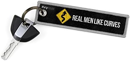 KEYTAILS Keychains, Premium Quality Key Tag for Motorcycle, Car, Scooter, ATV, UTV [Real Men Like Curves]