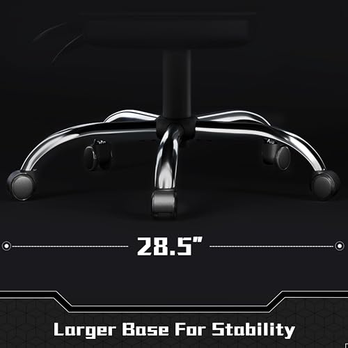 Yaheetech Gaming Chair, Video Game Chair with Massage Lumbar Support and Footrest Height Adjustable Ergonomic Computer Chair with Swivel Seat and Headrest, Full Black