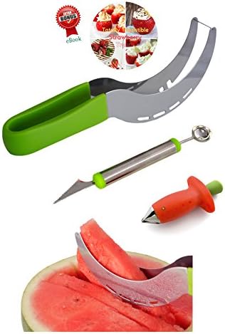 Vivva Stainless Steel Watermelon Slicer 3-Piece Tool Kit with ebook
