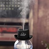 DZT1968® Cowboy Cap USB Mini Portable Humidifier Water Bottle Essential Oil Diffuser Aromatherapy Mist Maker for Office Home SPA Travel (Black)