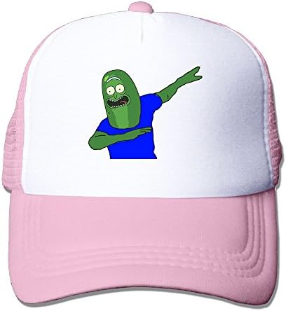 Pickle Rick Dabbing Unisex Grid Baseball Caps Sunshade Hat Adjustable Novelty Pink