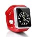 Bluetooth Smart Watch with Camera, TechFaith A1 Smart Watch for Android Smartphones (Red)