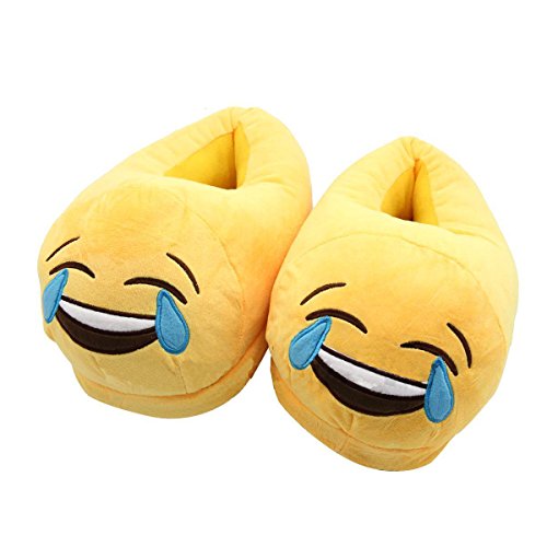 Cheriollstore Fun Warm Cute Emoji Winter Shoes Unisex Cherioll Adult Slippers (One Size, Laugh To Cry)