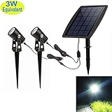 DINGLILIGHTING Solar Spot Lights Outdoor, LED Solar Landscape Spotlights, Solar Powered Wall Lights 2-in-1 Waterproof Solar Landscaping Light for Yard Garden Driveway Patio Lawn, Auto On Off Daylight