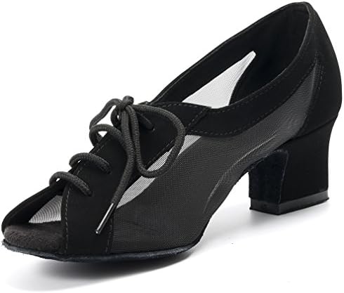 Women Dance Shoes Latin Salsa Tango Practice Ballroom Dance Shoes with 1.8" Heel Suede sole/150