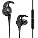 OUCOMI Wired Headphones In-ear Headphone Sports Earphone Wired Control Cable Clip Stereo Sound Noise Cancelling Earbuds Black
