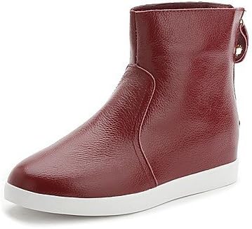 burgundy low heel boots