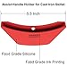 Handle Holder Pan Scraper Grill Scraper Silicone Hot Handle Holder for Cast Iron Skillets with BPA Free Silicone in 4 Pack (Red)