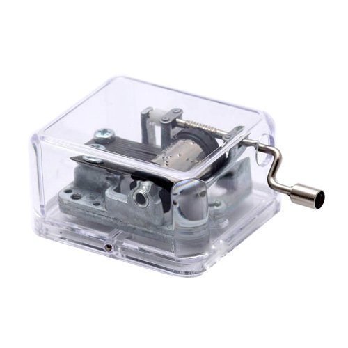 Unique Transparent Musical Box Acrylic Hand Crank Music Box, Melody Castle in the Sky