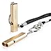 Noopel Emergency Survival Whistle Double Tubes Safety Whistle 2 Pack with Keychain for Boating Outdoor Camping Hiking Hunting Sports Dog Training (2 Pack Gold)