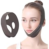 V-Line Face Slimming Strap, Double Chin Reducer Mask, Adjustable Facial Lifting Bandage, Gray