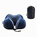 Travel Pillow - Memory Foam Neck Pillow with 360 Head & Neck Support Comfortable for Long Flight, Airplane, Train, Reading, Working, Ergonomically (Blue)