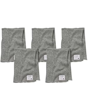 5 Pack of Burp Cloths, 100% Organic Cotton (Heather Grey)