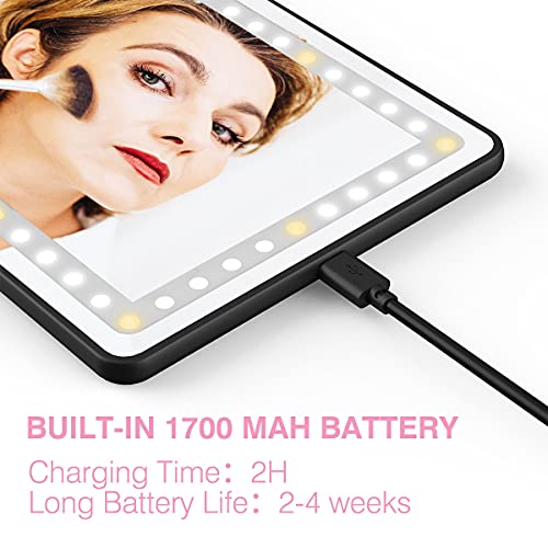 Car Visor Vanity Mirror with Lights, YORFTOOC Clipon Car Makeup Mirror