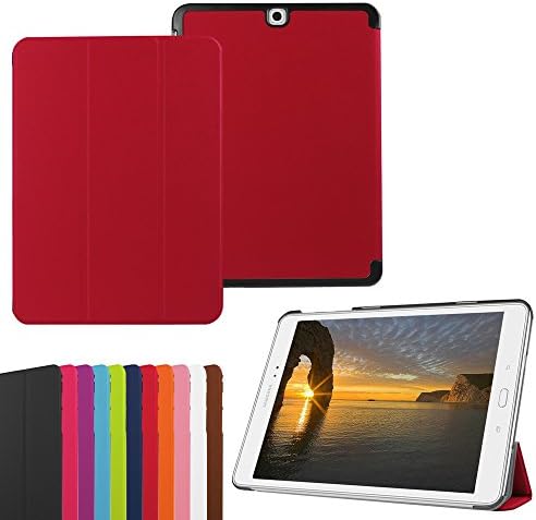 Samsung Galaxy Tab S2 9.7 Smart Shell Case -Vangoog Ultra Slim Lightweight Stand Cover with Auto Sleep/Wake Feature for 2015 Galaxy Tab S2 Tablet(Wi-Fi SM-T810 / LTE SM-T815),Red