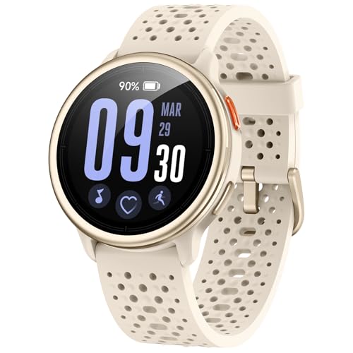 Women's Smart Watch 1.27 Inch Smartwatch Round Man 2 Straps, Sleep Monitor Health and Fitness Functions 120+ Sports Modes 3ATM Waterproof for iPhone/Samsung/Android Beige