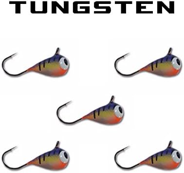 (5 pack) Tungsten Jig - PURPLE CLOWN UV GLOW (4mm - #14 Hook)