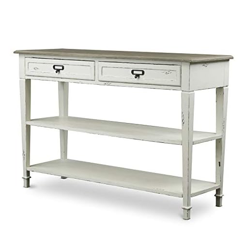 Traditional French Accent Console Table White Nautical Coastal