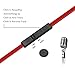 VMTOP Earphonesred Earphones, Stereo Headphones with Microphone 3.5mm Earbuds for iPhone/iPod/iPad/Samsung Galaxy and Android Compatible, Black/Red