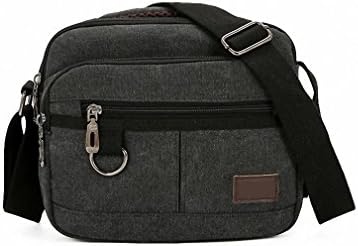 Multifunction Men Canvas Bag Casual Travel Bolsa Flaps Men's Crossbody Bag Vintage Men Messenger Handle Bags Dark Grey 20cmX12cmX24cm
