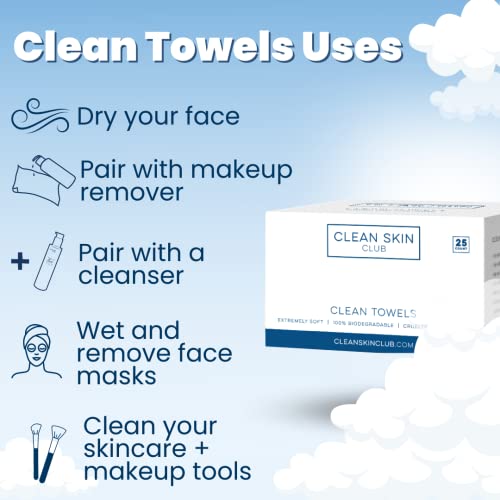 Clean Skin Club Clean Towels, Worlds 1ST Acne Fighting Biodegradable