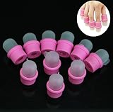 10pcs Deluxe Artificial Removal Wearable Salon Acrylic UV Gel Nail Polish Remover Colors Pink