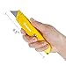 TWINRUN Retractable Utility Knife Box Cutter with Durable Metal Handle Smooth Multi-Position Blade Locking Saddle, 3-Pack Set in Yellow, Red and Black