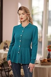 Belle Poque Women's Peplum Ruffle Knit Cardigan