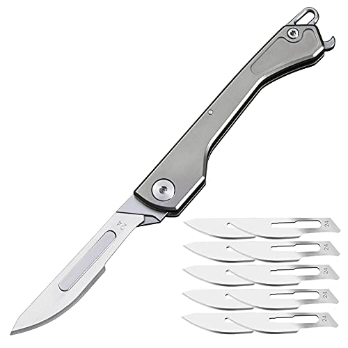 edcfans Titanium Folding Scalpel Knife with Bottle Opener, EDC Keychain