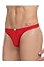 Louis Rouse Men's Solid Color Ice Silk Briefs Thong Red
