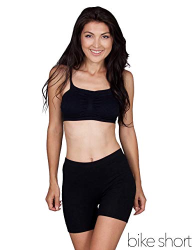 Emprella Bike Shorts Women, 2-Pack Spandex Biker Short for Yoga Gym Biking or Slip Shorts Black