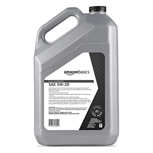 Amazon Basics Full Synthetic Motor Oil, SN Plus, 5W20, 5 Quart