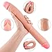 Double Dildo for Couples Vaginal Anal Play, PALOQUETH Realistic Double Ended Dildo Defined Heads Veined Shaft for Beginners Advanced Users 13 Inch