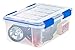 IRIS USA WSB-SS ZIPLOC CLR/Blue 6PC Set 1PK [E] Storage Bin, 16 Quart, Clear